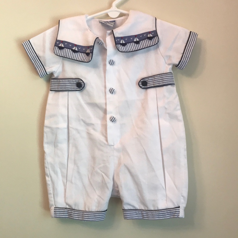 Carriage Boutiques boy 6m nautical romper